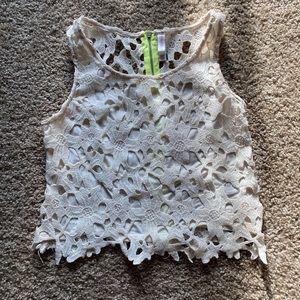 White- Floral Crop top